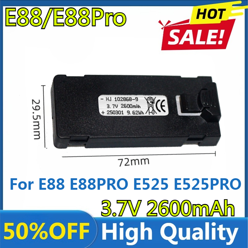 Rc Drone E88 - E88 Batterij 3.7V 2600mAh Voor E88