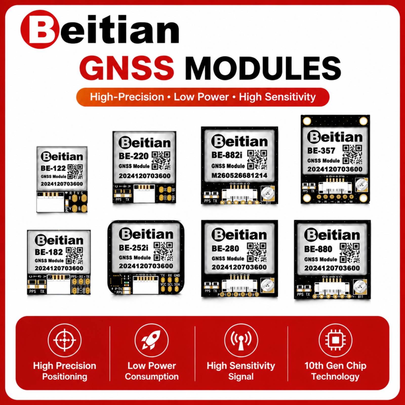Gps Module Drone - Beitian M10 Triple Mode GNSS-kompasmodule met
