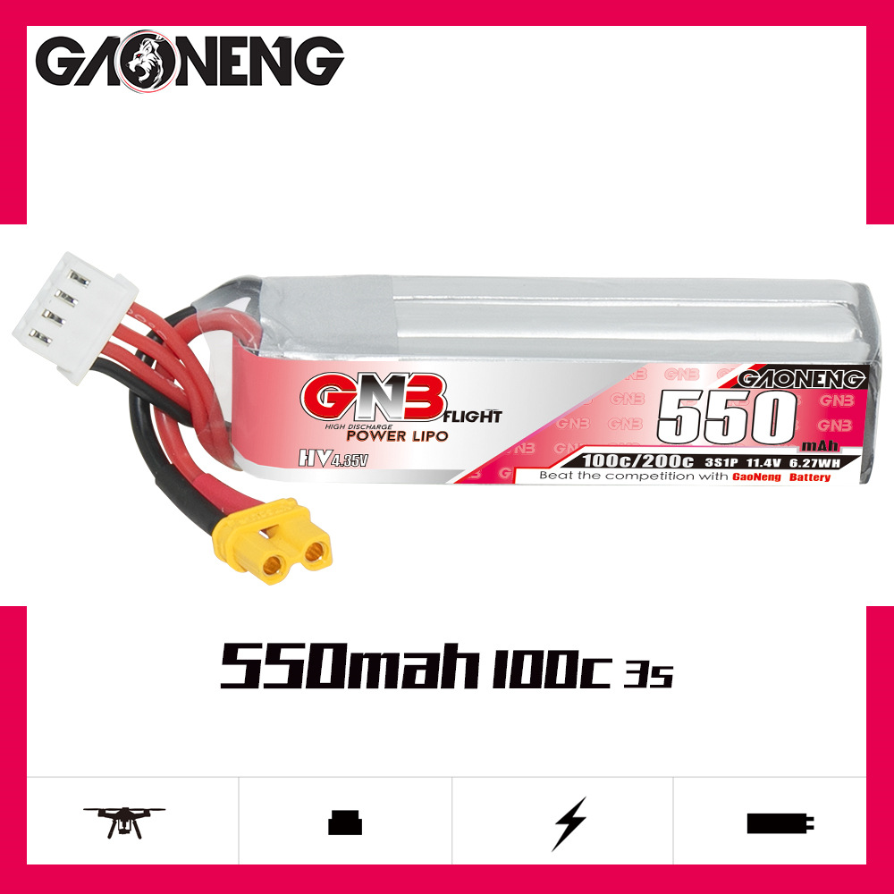 GNB HV 11.4V 550mAh 100C/200C  - Drone Lipo Battery recensie en prijs
