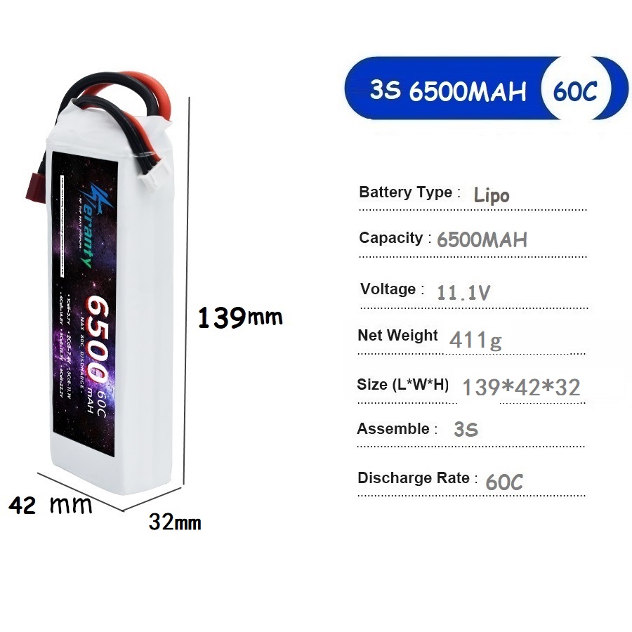 TERANTY 11.1V 6500MAH batterij - Drone Avion Rc recensie en prijs