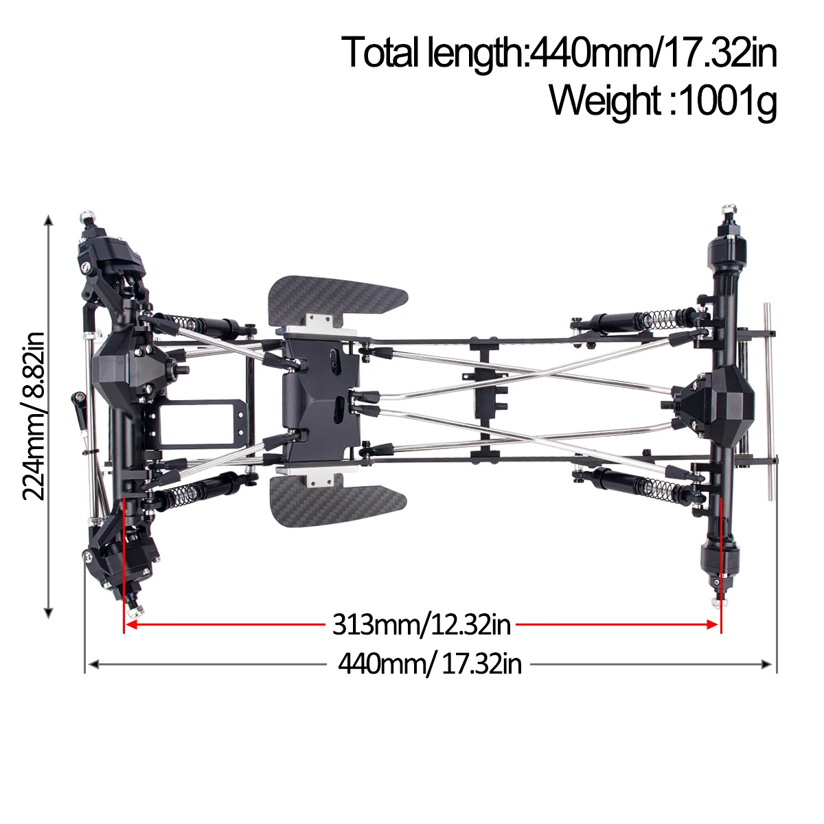 Carbon Fiber LCG Chassis Kit m - Rc Rock Crawler recensie en prijs